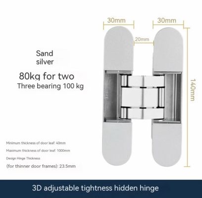 サイレントヒンジ 180 3D調整可能な隠されたヒンジ 難用折りたたみドア