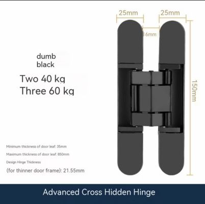 5mm ドリリングホール サテン ニッケル 重用目に見えないヒンジセット 螺栓とプラグ